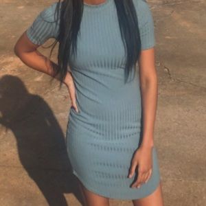 Rustic blue bodycon dress